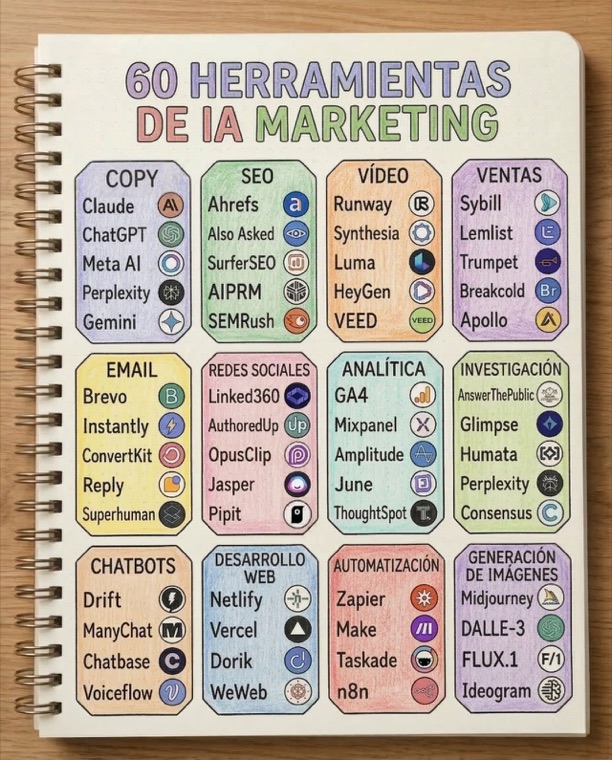 Infografía: 60 herramientas de IA para marketing